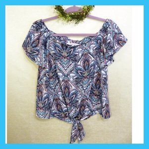 Olivaceous Print Blouse